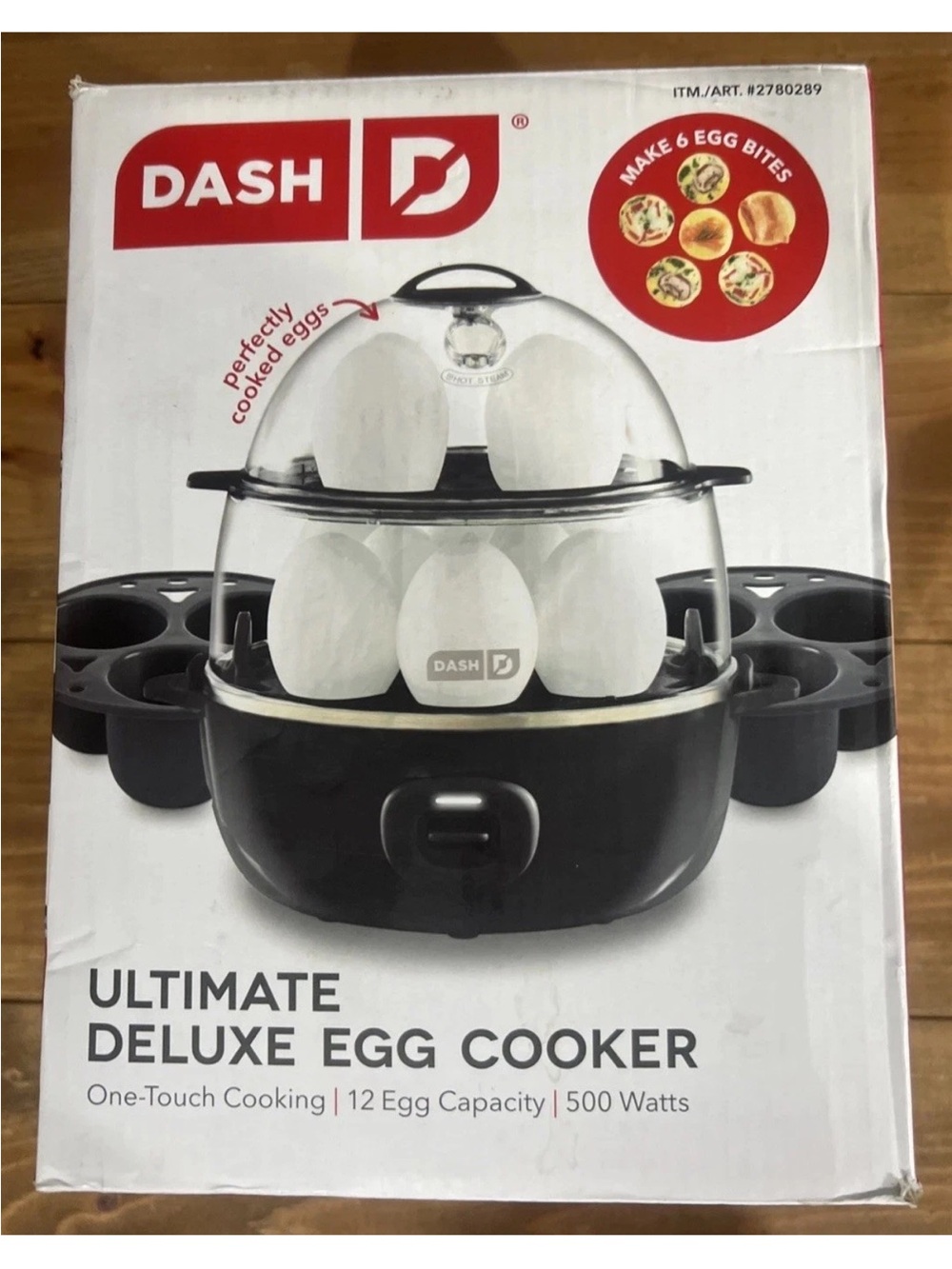 DASH Ultimate Deluxe Egg Cooker - 12-Egg Capacity - 500W One-Touch - Black - NEW